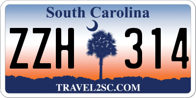 SC license plate ZZH314
