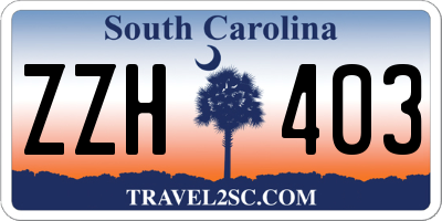 SC license plate ZZH403