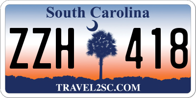 SC license plate ZZH418