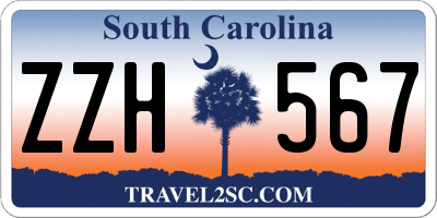 SC license plate ZZH567