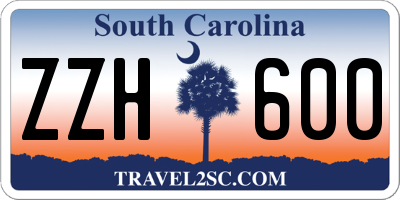 SC license plate ZZH600