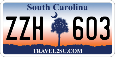 SC license plate ZZH603
