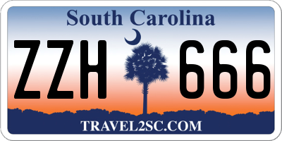SC license plate ZZH666