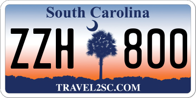 SC license plate ZZH800