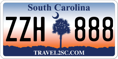 SC license plate ZZH888