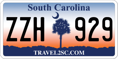 SC license plate ZZH929