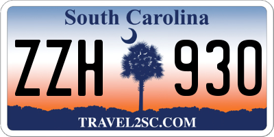 SC license plate ZZH930