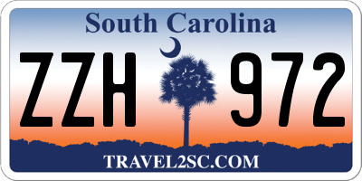 SC license plate ZZH972
