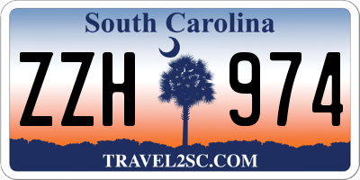 SC license plate ZZH974