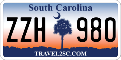 SC license plate ZZH980