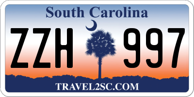 SC license plate ZZH997
