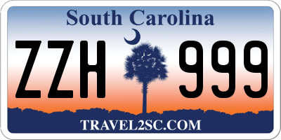 SC license plate ZZH999