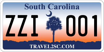 SC license plate ZZI001