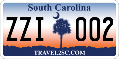 SC license plate ZZI002