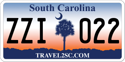 SC license plate ZZI022