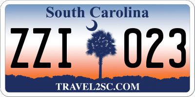SC license plate ZZI023