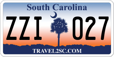 SC license plate ZZI027