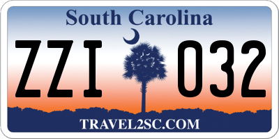 SC license plate ZZI032
