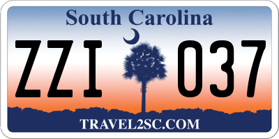 SC license plate ZZI037