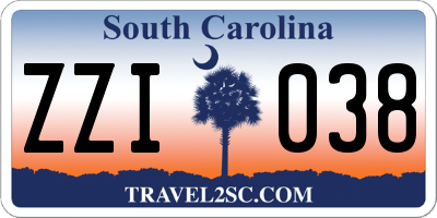 SC license plate ZZI038