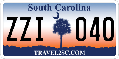 SC license plate ZZI040