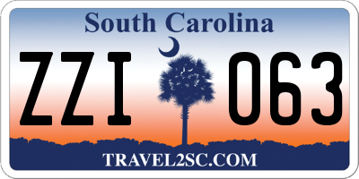 SC license plate ZZI063