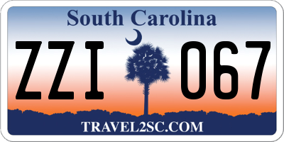 SC license plate ZZI067