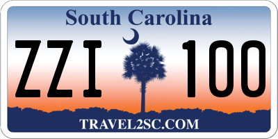 SC license plate ZZI100