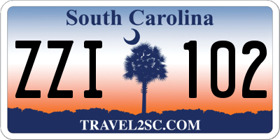 SC license plate ZZI102