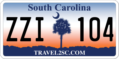 SC license plate ZZI104