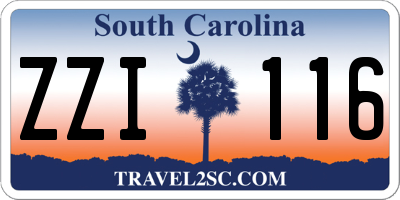 SC license plate ZZI116