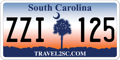 SC license plate ZZI125