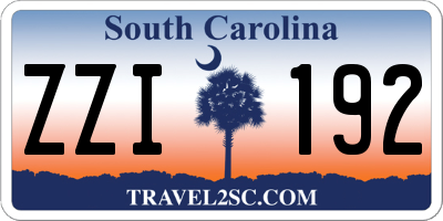 SC license plate ZZI192