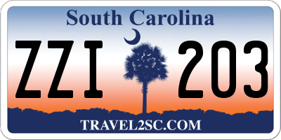 SC license plate ZZI203