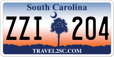SC license plate ZZI204