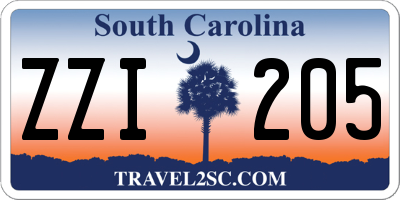 SC license plate ZZI205