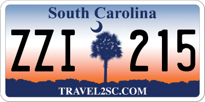 SC license plate ZZI215
