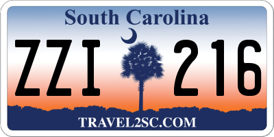 SC license plate ZZI216
