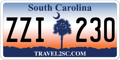 SC license plate ZZI230