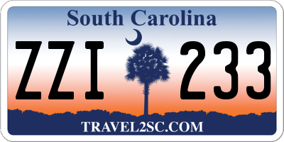 SC license plate ZZI233