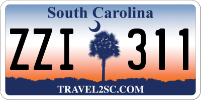 SC license plate ZZI311