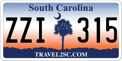 SC license plate ZZI315