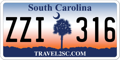 SC license plate ZZI316