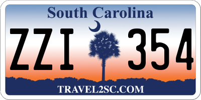 SC license plate ZZI354