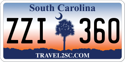 SC license plate ZZI360