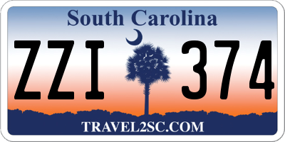 SC license plate ZZI374