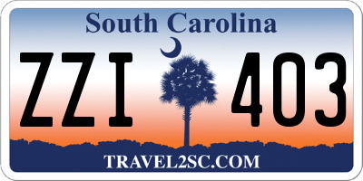 SC license plate ZZI403