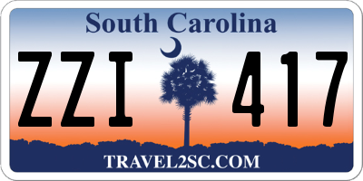 SC license plate ZZI417