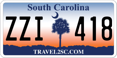 SC license plate ZZI418