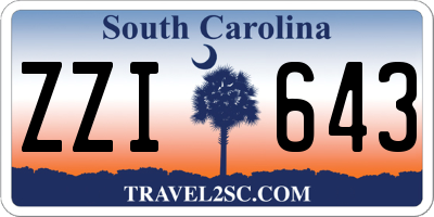SC license plate ZZI643